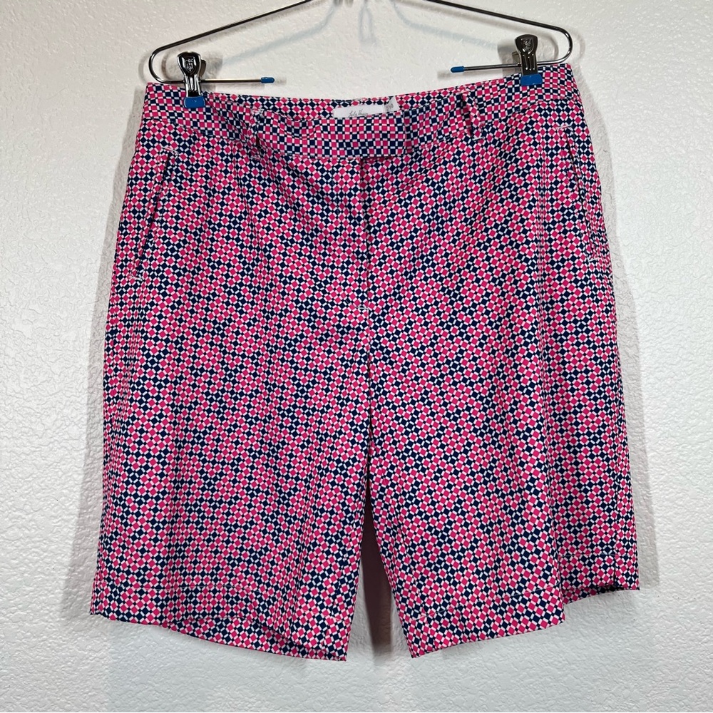 Lady Hagen Essentials Golf shorts - navy/pink diamond print stretch size 10